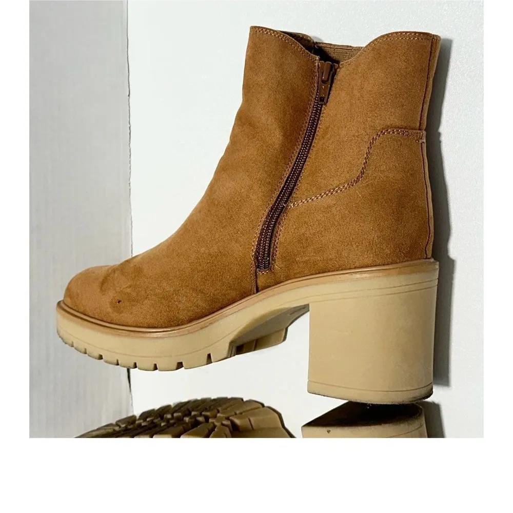 Universal Thread Women's Cognac Katrina Platform Heeled Ankle Boots Tan Size 11‎ - Image 5