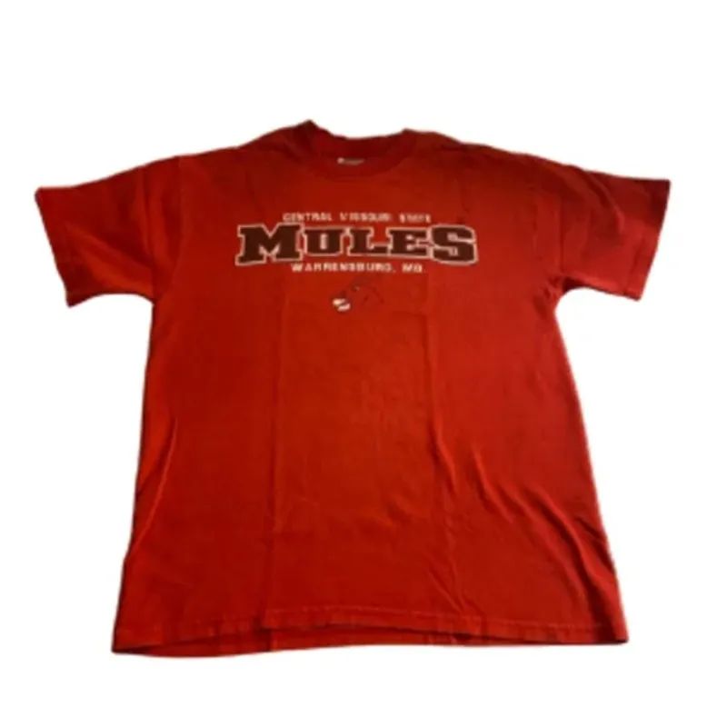Y2K College Sports Graphic Tee Central Missouri State Mules Jerzees M - Image 2