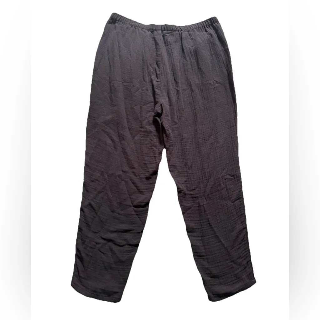 Eileen Fisher Organic Cotton Lofty Gauze Black Tapered Ankle Pant PL Petite NWT - Image 13