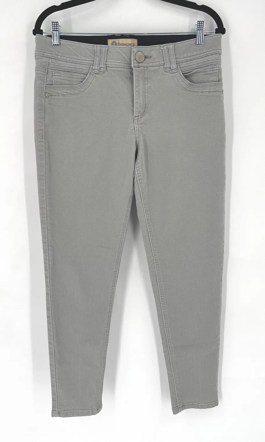Democracy "AB" Technology Womens Size 10 Light Gray Skinny Jeans Pants - Image 1
