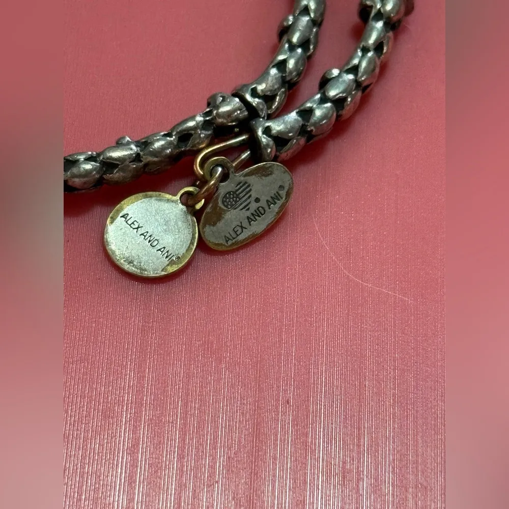 Alex and Ani Black and Silver Cuff Bracelet - Image 2