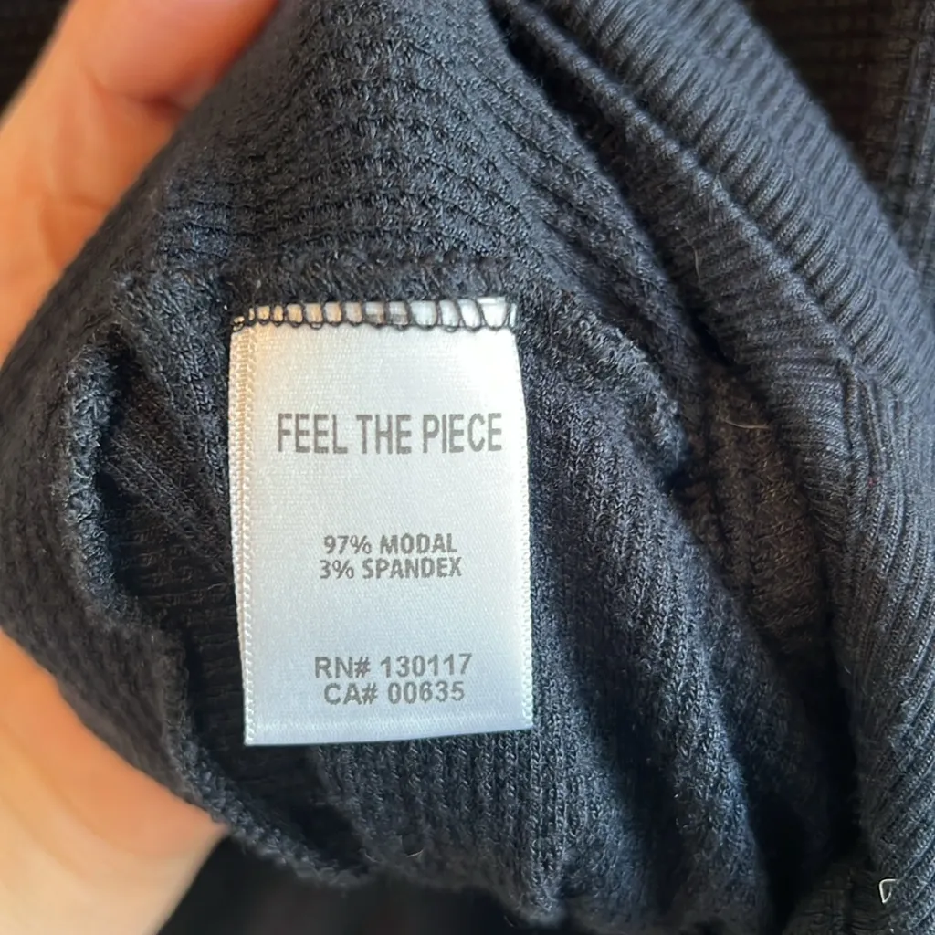 Feel The Piece Terre Jacobs Waffle Knit Modal Thermal Dolman Sleeve Cardigan Top - Image 7