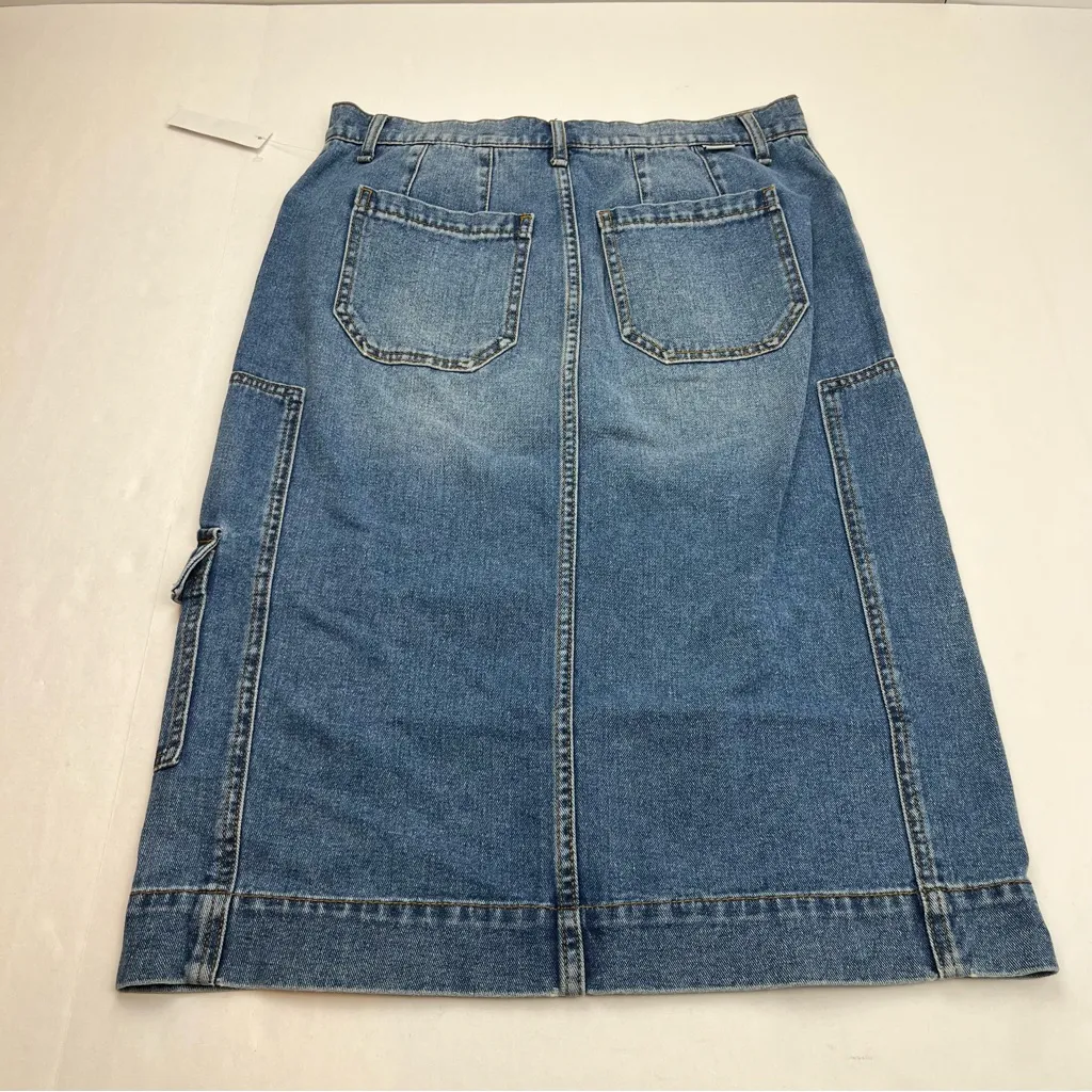 CIRCUS NY Carpenter Cargo‎ Denim Midi Skirt Womens Size 26 Side Show Blue NEW - Image 14