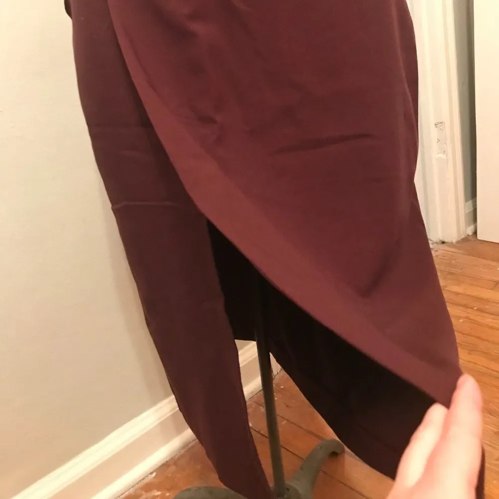 Split A-line tie skirt burgundy ASOS with pockets and tie size 10 new - Image 2