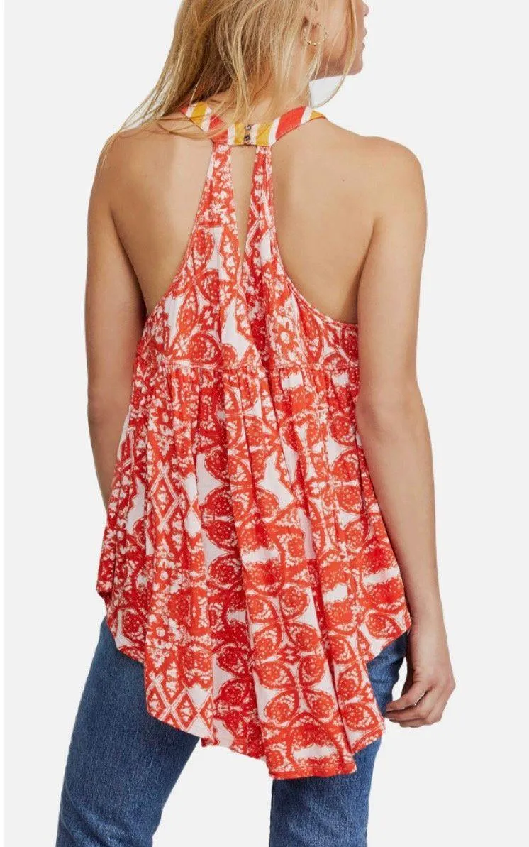 NWT  Mimi Tunic Tank Dress Lavender Combo Orange Mini Halter New - Image 2