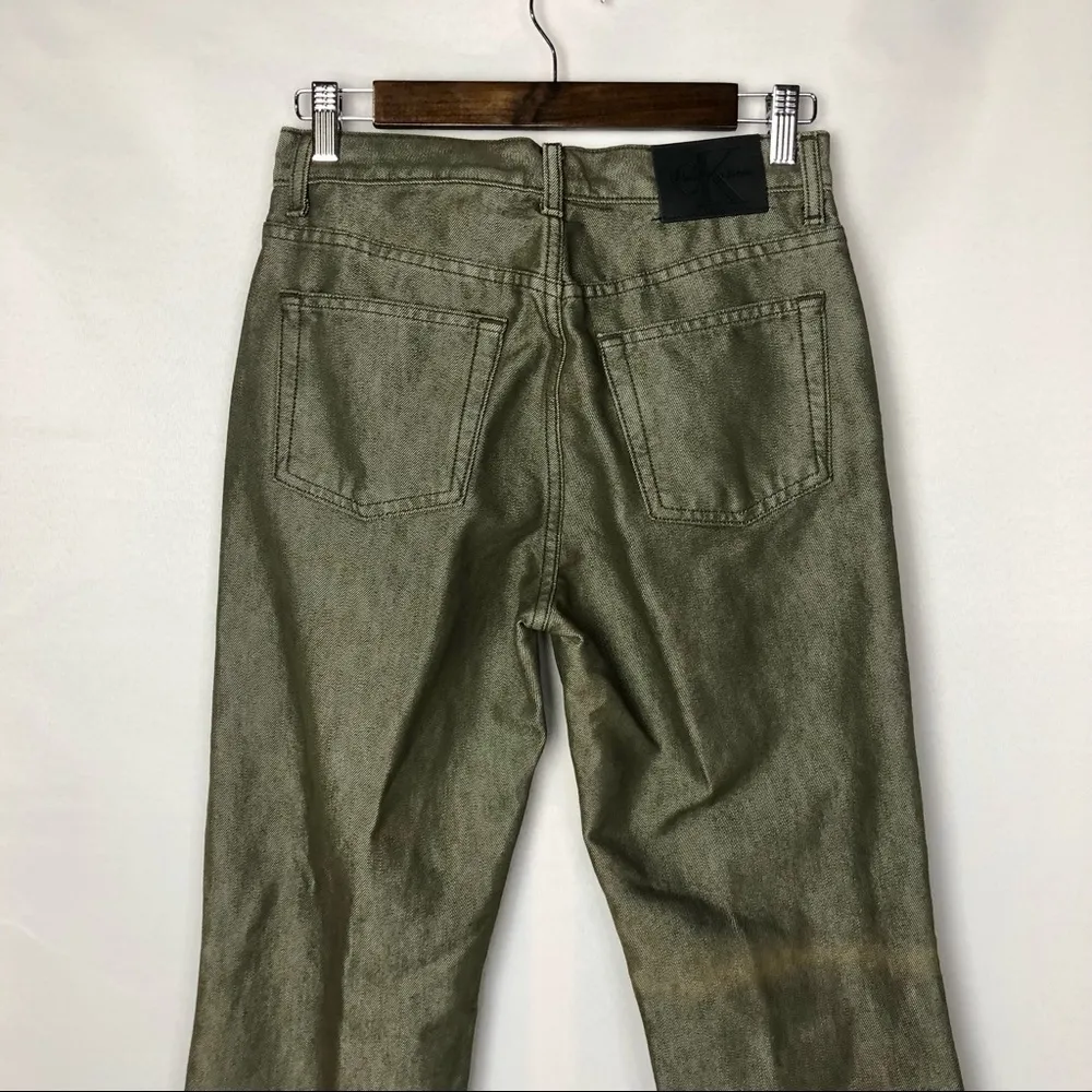 Calvin Klein Green Y2K Classic 5 Pocket Jean Punch Metal Straight Leg Denim 4 - Image 6