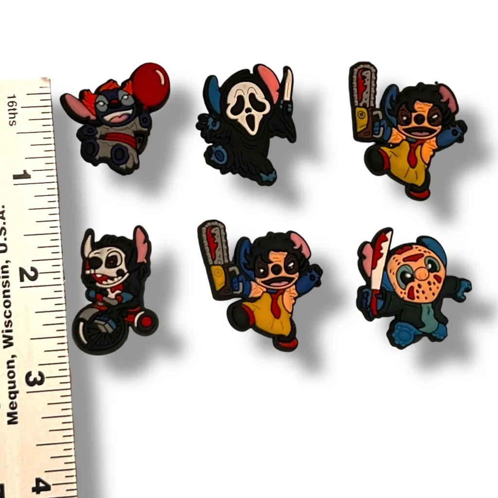6 Pc Lilo & Stitch Horror Halloween Shoe Charm Compat W/ Crocs Jibbitz Set A - Image 3