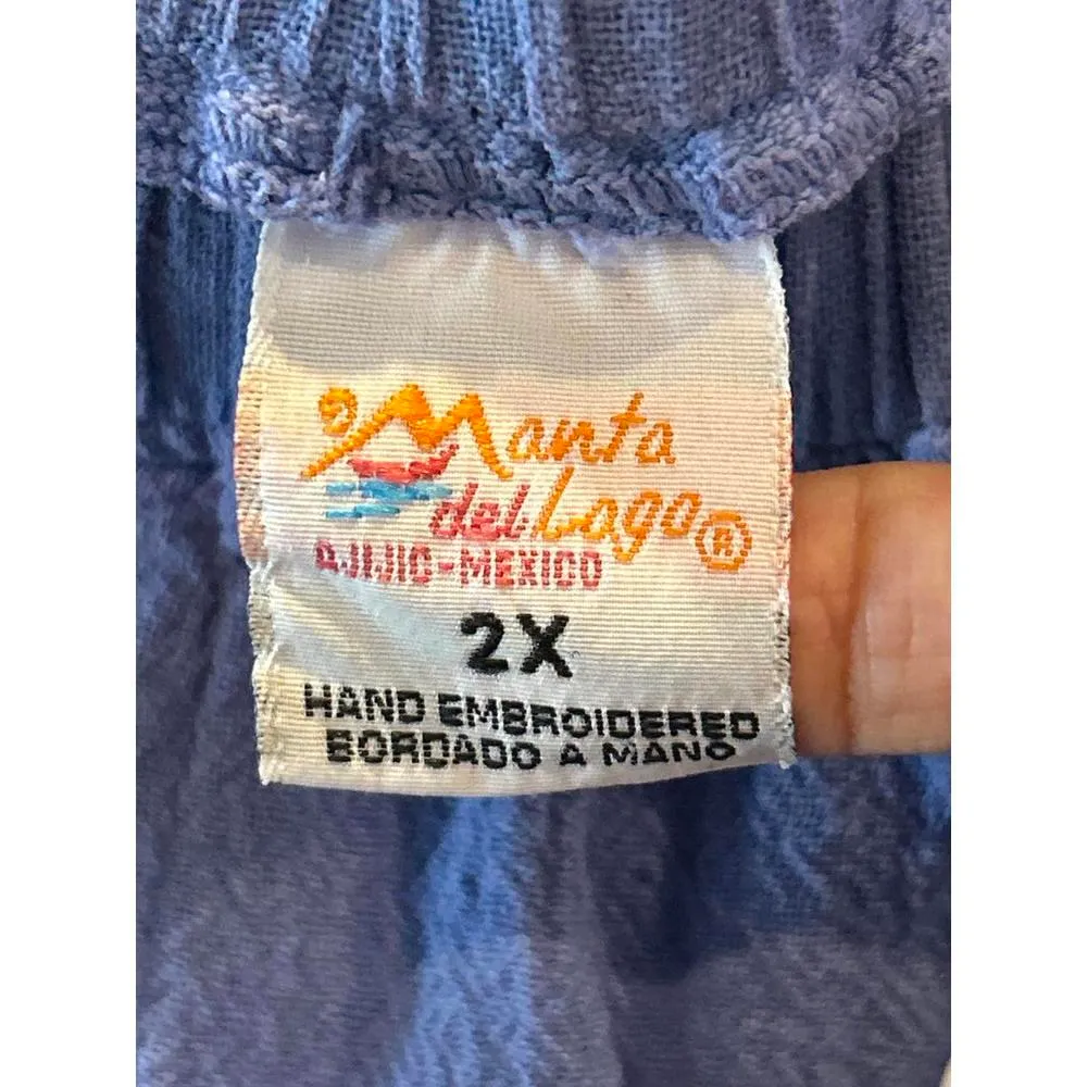 NWT Manta Del Lago Womens Skirt Sz Large Lilac Elastic Waistband Cotton Casual Purple - Image 3