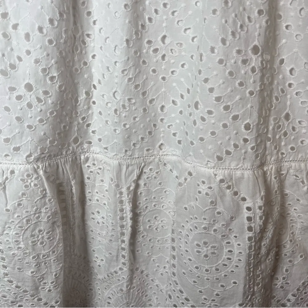 Hatley The Lauren White Ruffled Sundress Eyelet Lace Cotton Mini Dress Sz XS NEW - Image 9