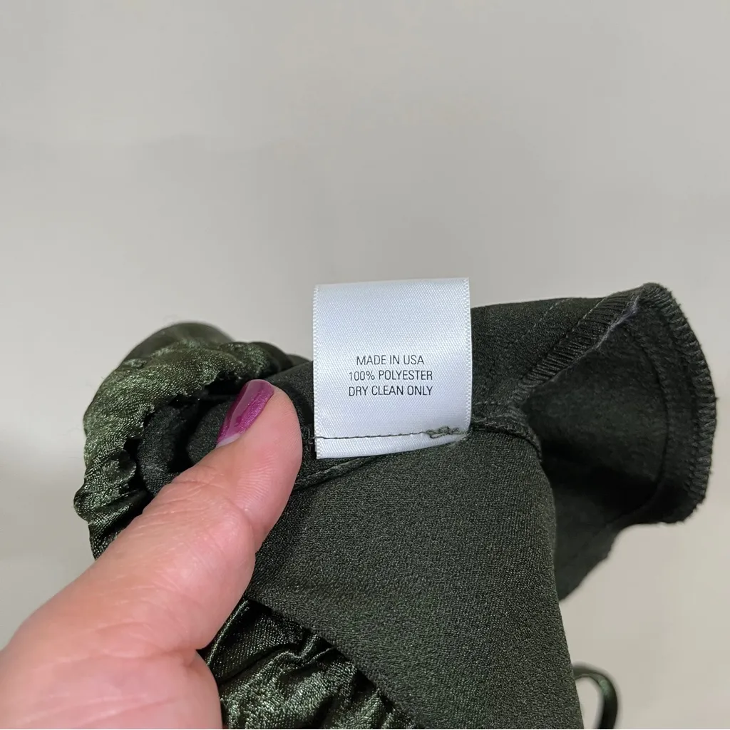 EUC Collina Strada New York Crushed silky Pants Sz S Wide leg cropped green - Image 8