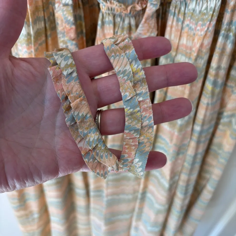 NWT Ulla Johnson Celeste Neutral Aesthetic Silk‎ Maxi Dress in Opal Size 2 Waves - Image 13