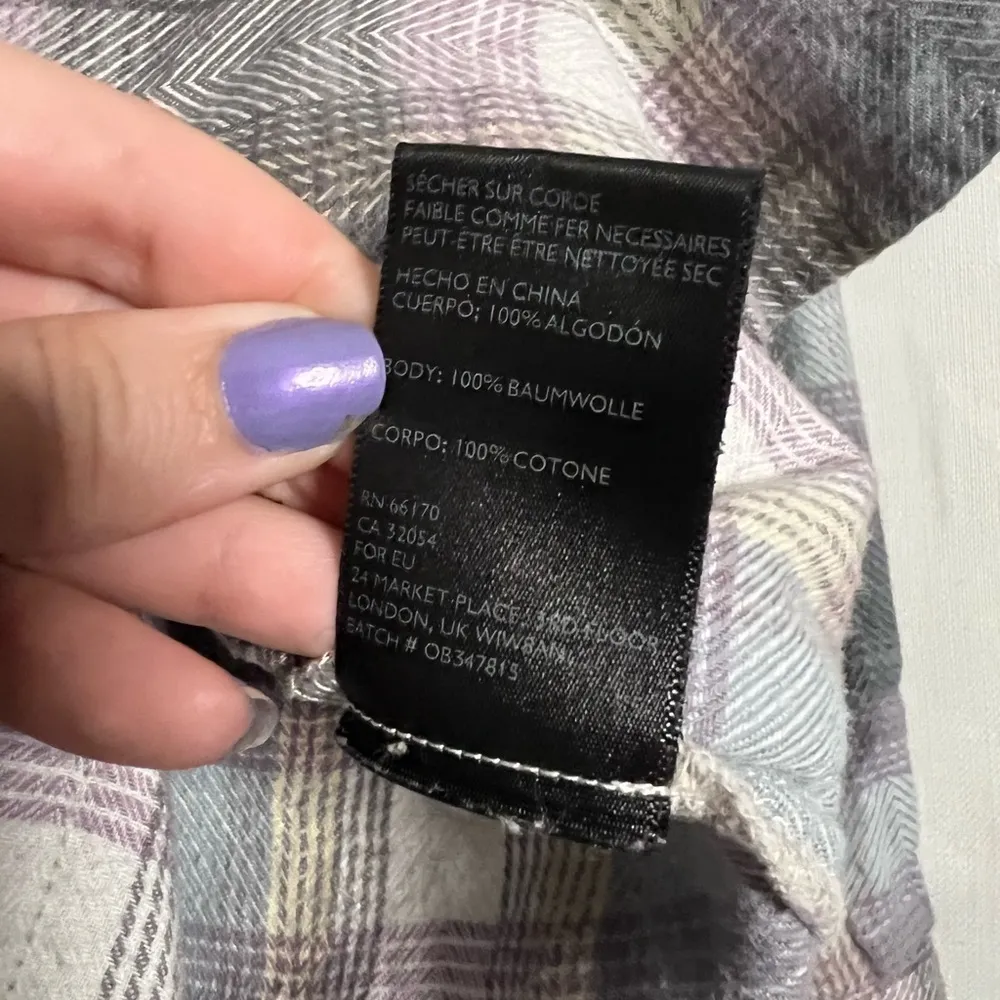 BDG Obie Grey Flannel Oversized Button-Down Shirt XS - Image 10