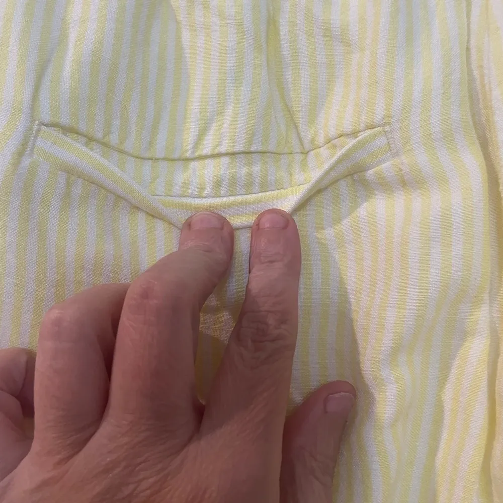 Loft. Size small wide leg linen yellow striped pants - Image 4