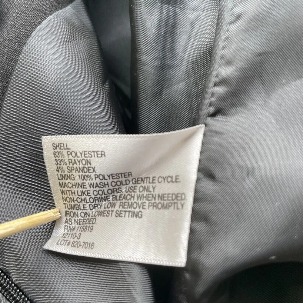 Worthington Womens Size 8 Black Gray Pencil Skirt Back Zip Lined Knee Length - Image 6