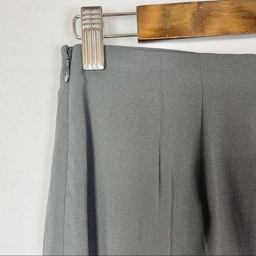 Ann Taylor Gray Silk Pencil Knee Length Skirt 2 - Image 3
