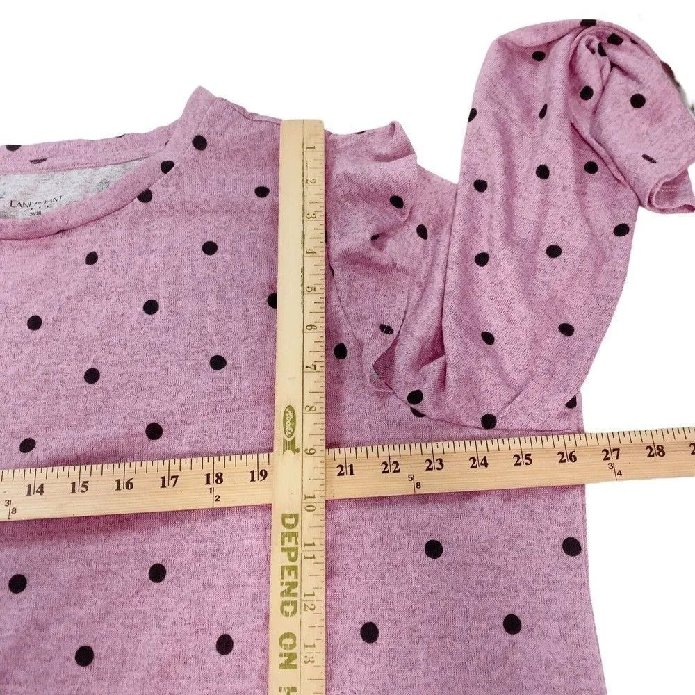 Lane Bryant Women’s 26/28 Pullover Sweater Lightweight Purple/Black Polka Dots - Image 9