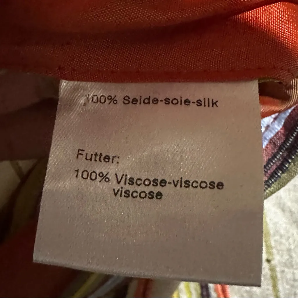 Akris Punto women's multi-striped silk full-zip jacket Size 10 - Image 6