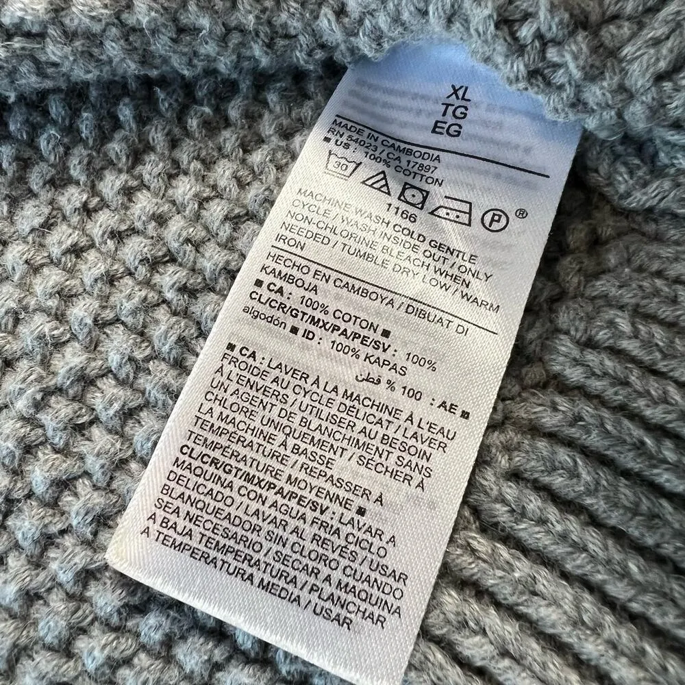 Old Navy Women's XL Sweater Gray Knit Long-Sleeve Crewneck - Image 3