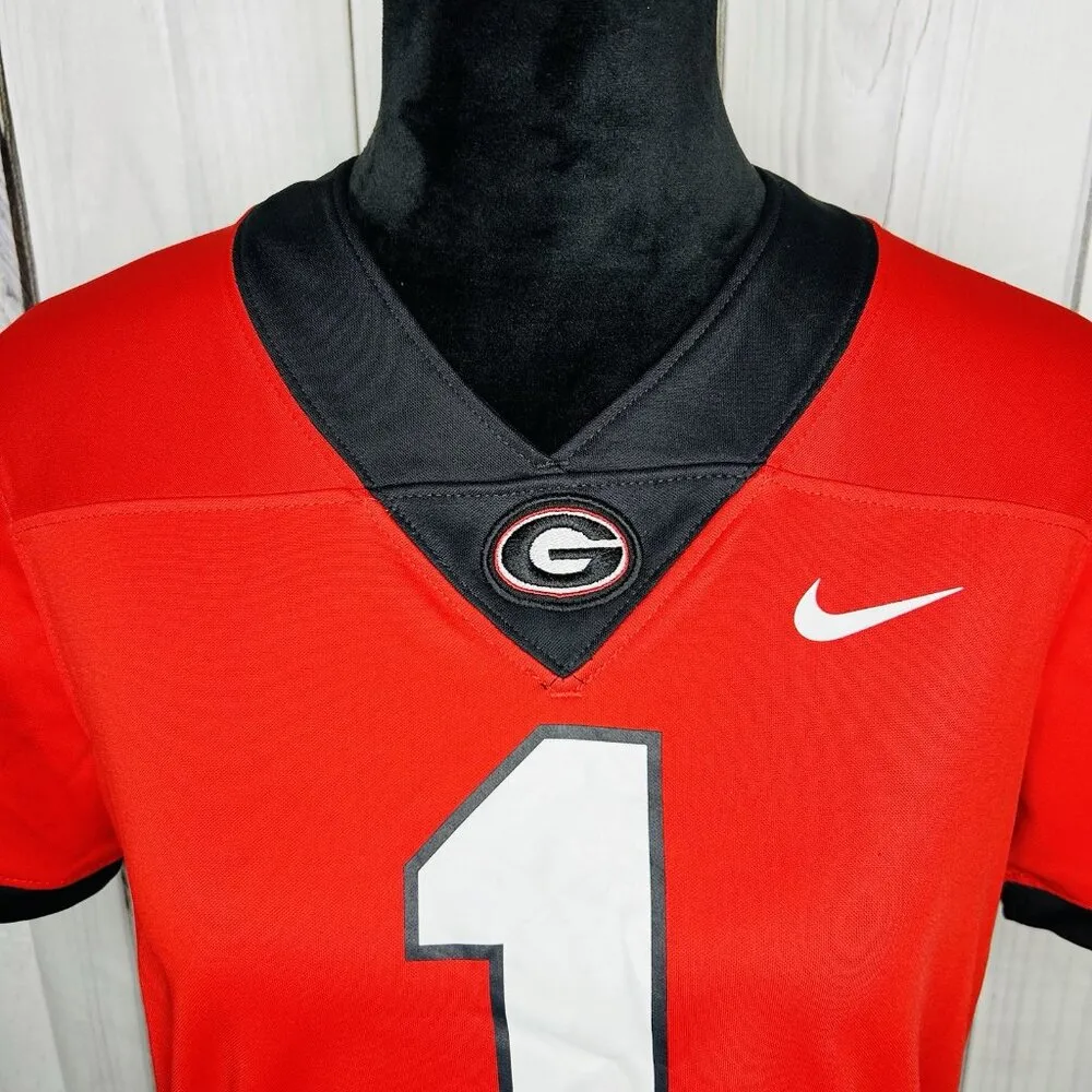 Nike Team Authentic Georgia Bulldogs Football Jersey #1 Women's Sz S Red Black - Image 2