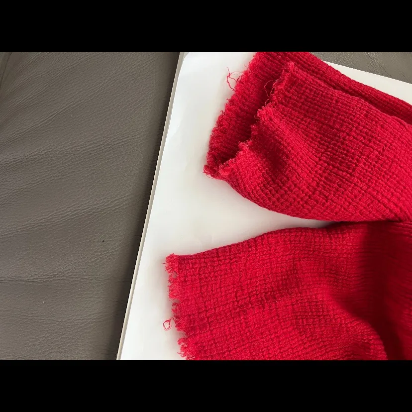 Red Frayed Hem moussy Japanese cotton gauze tie back top blouse casual fall $200 - Image 10