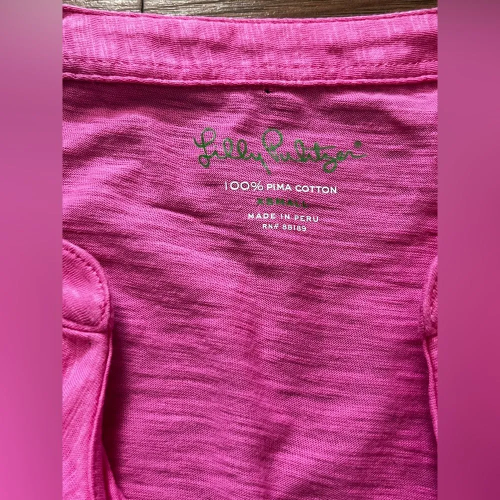 Lily Pulitzer Pink Ruffle Tank Top Pima Cotton Size S - Image 8