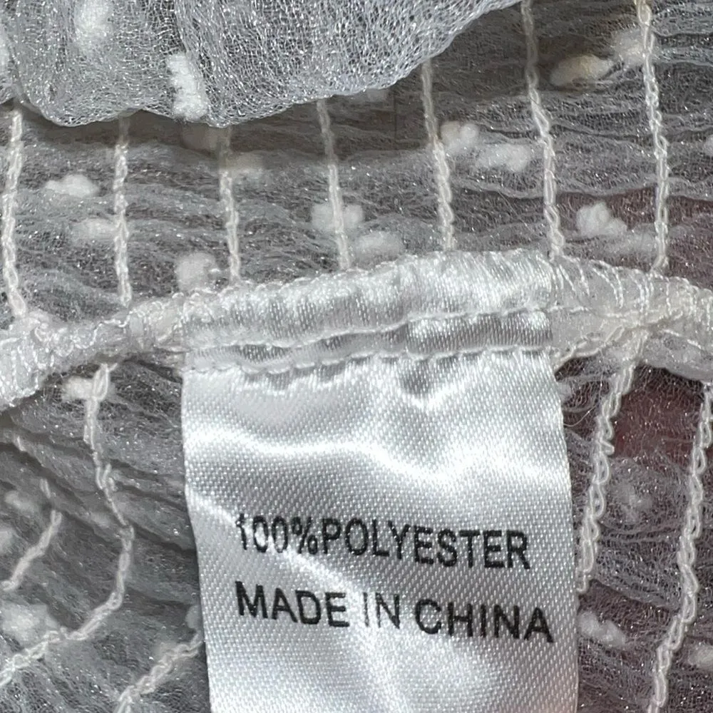 Polly brand super cute sheer white lace top! Size 6 - Image 6