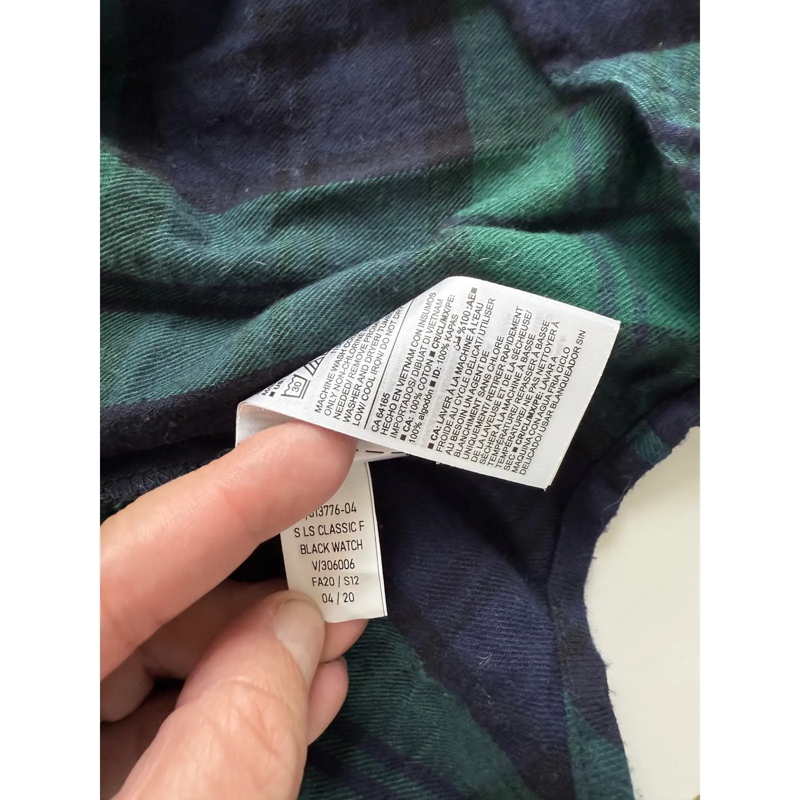 Old Navy Women's Green Navy Plaid Classic Fit Long Sleeve Button Up Shirt Size S - Image 6