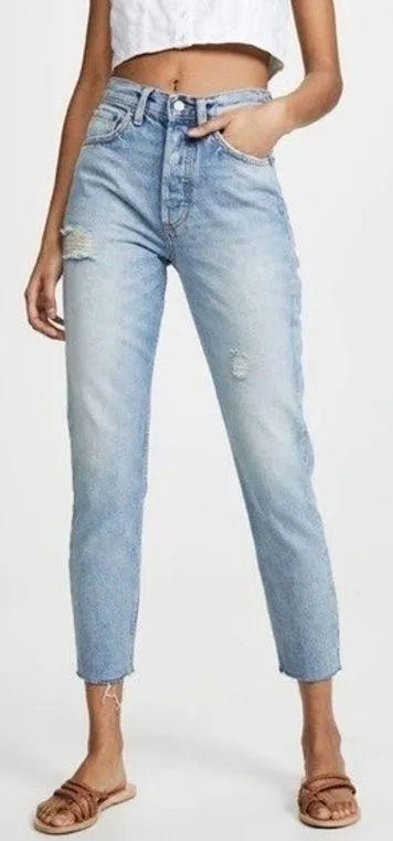 Boyish Billy Jeans in Taxi Driver Womens 27 Distressed Raw Hem High Rise Casual Blue - Image 2