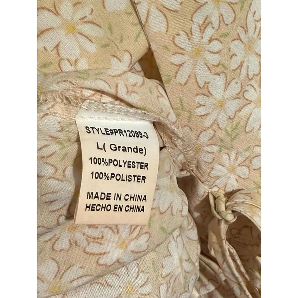 Paper Moon Yellow Floral Romper, size Large - Image 6