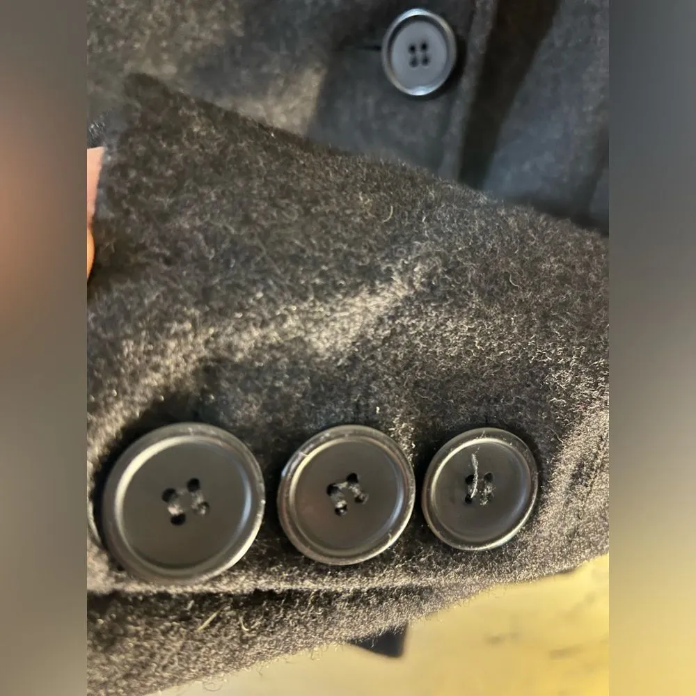 RAVE military style jacket size small, great detail,buttons,pockets, deep gray Black - Image 5