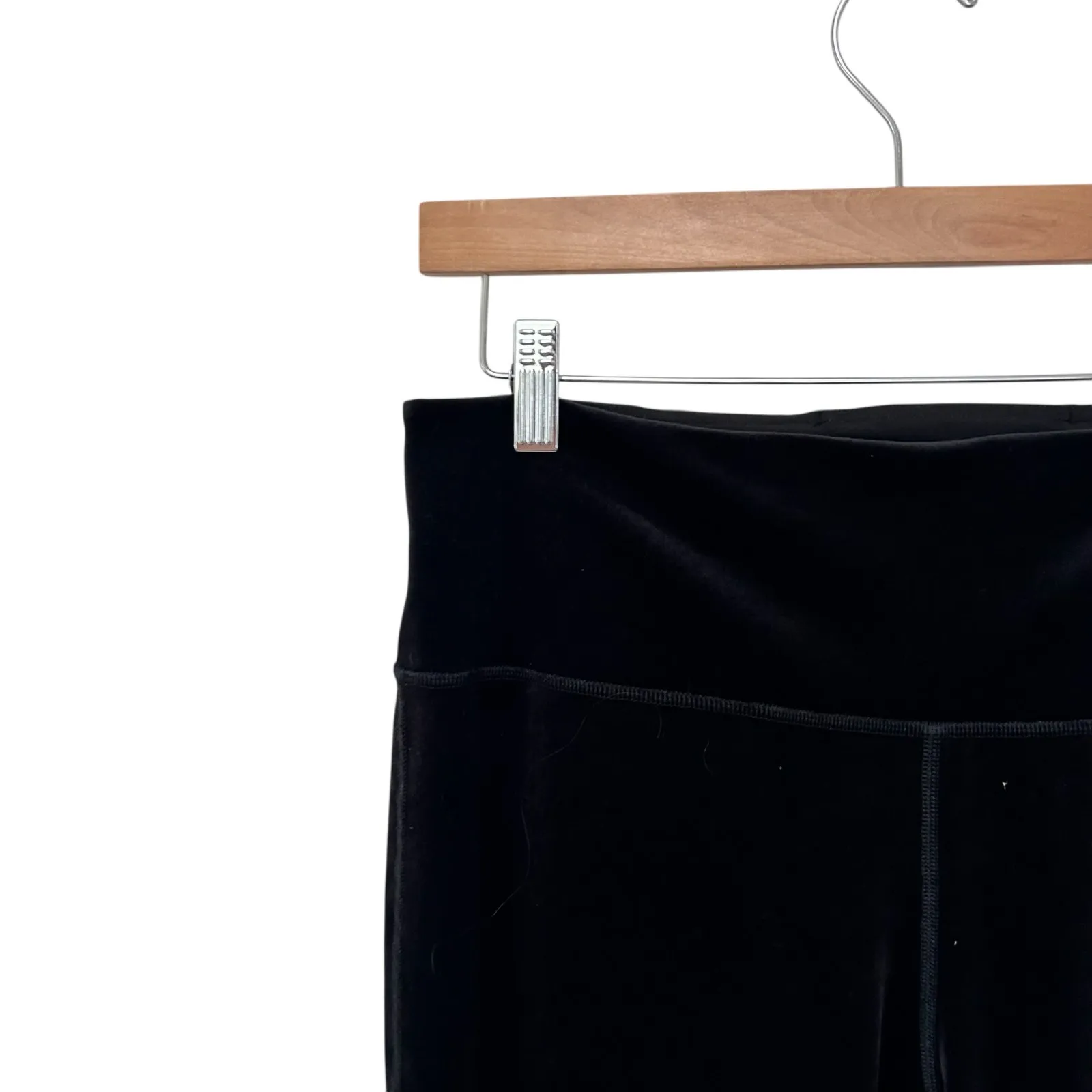 Athleta Black Elation Velvet Flare Pants Sz L - Image 2