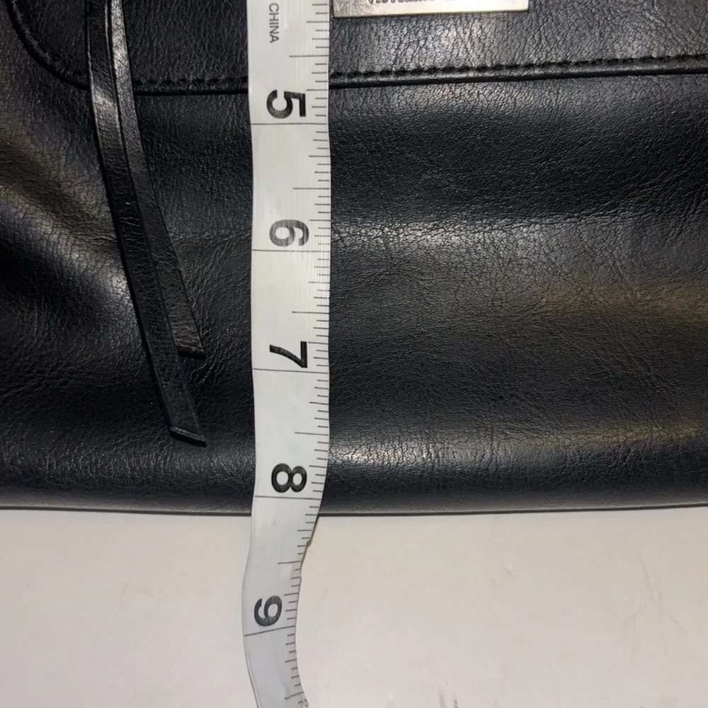 VICTORIA SECRET Y2K VINTAGE BLACK LEATHER HAND BAG HAS ATTACHED RING WRISTLET - Image 11