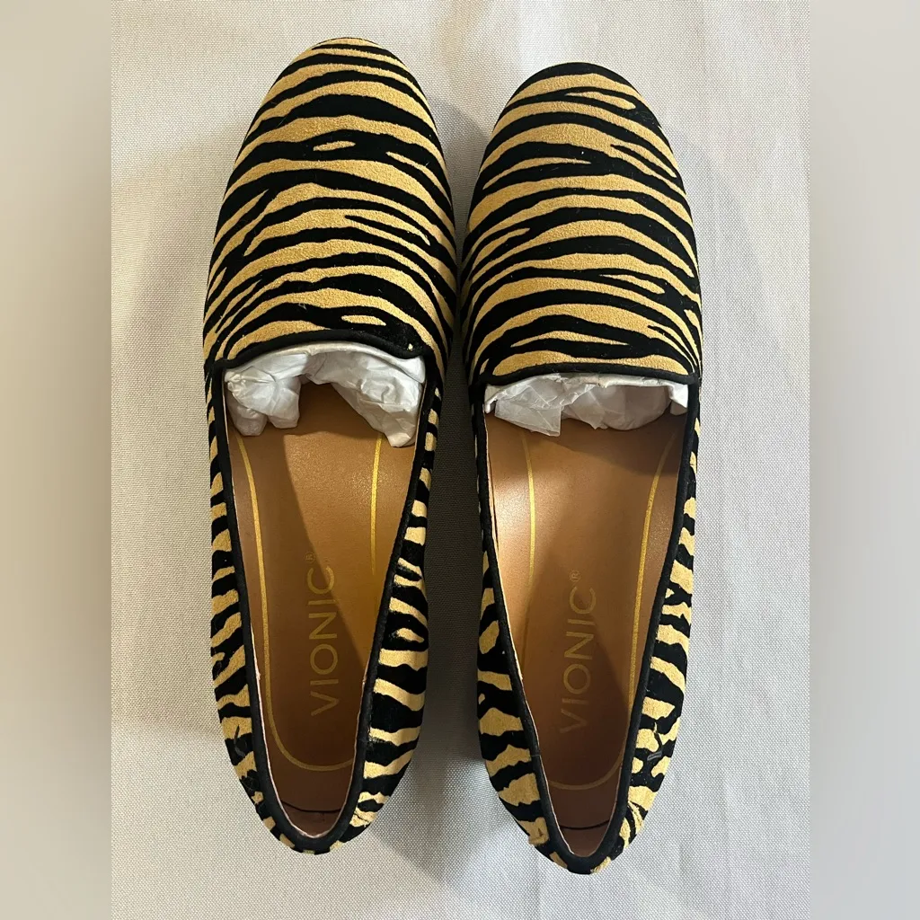 Vionic  Willa Slip On Flats Tiger Stripes Suede Leather - Image 8