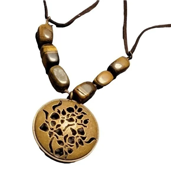 Tiger's Eye Stones Necklace Western boho Avon ‘07 Bronze - Image 2