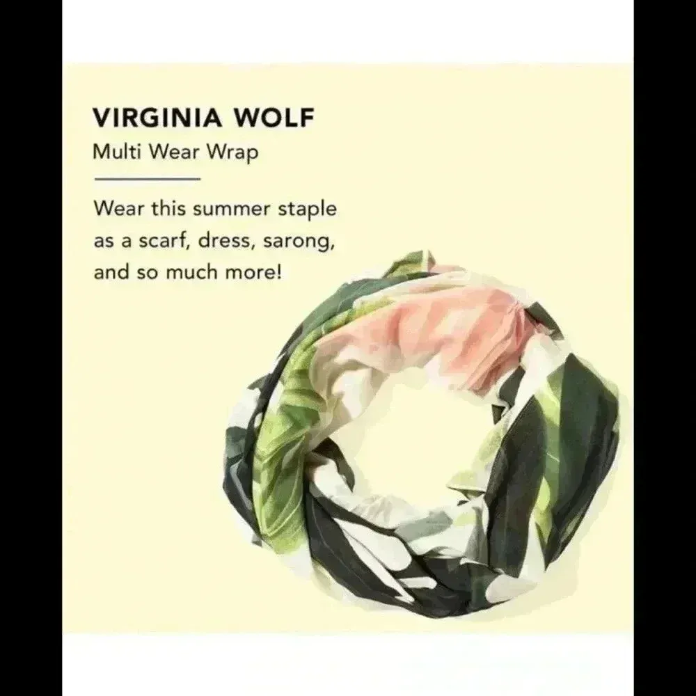 Virginia wolf rose and leaf multi wear wrap Green - Image 9