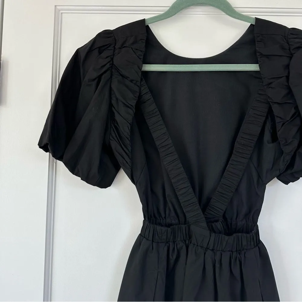 English Factory Little Black‎ Cut-Out Poplin Mini Dress Pockets Size - Image 9