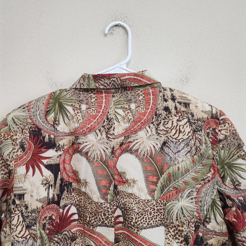 Anna And Frank Animal Print Jungle Long Sleeve Vintage Blazer Jacket Size Large Red - Image 8