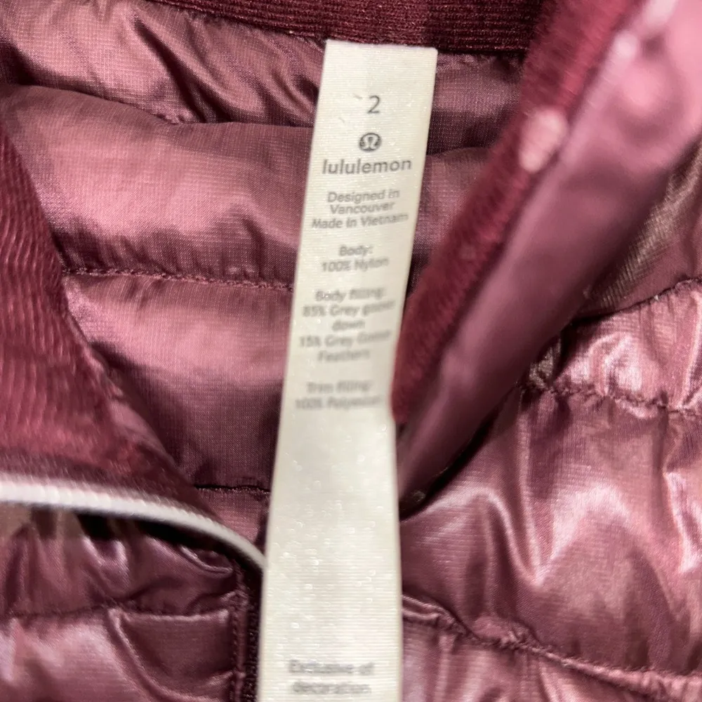 Women’s Lululemon Burgundy Pack it Down Shine Puffer Jacket Bordeaux Drama 2 - Image 8