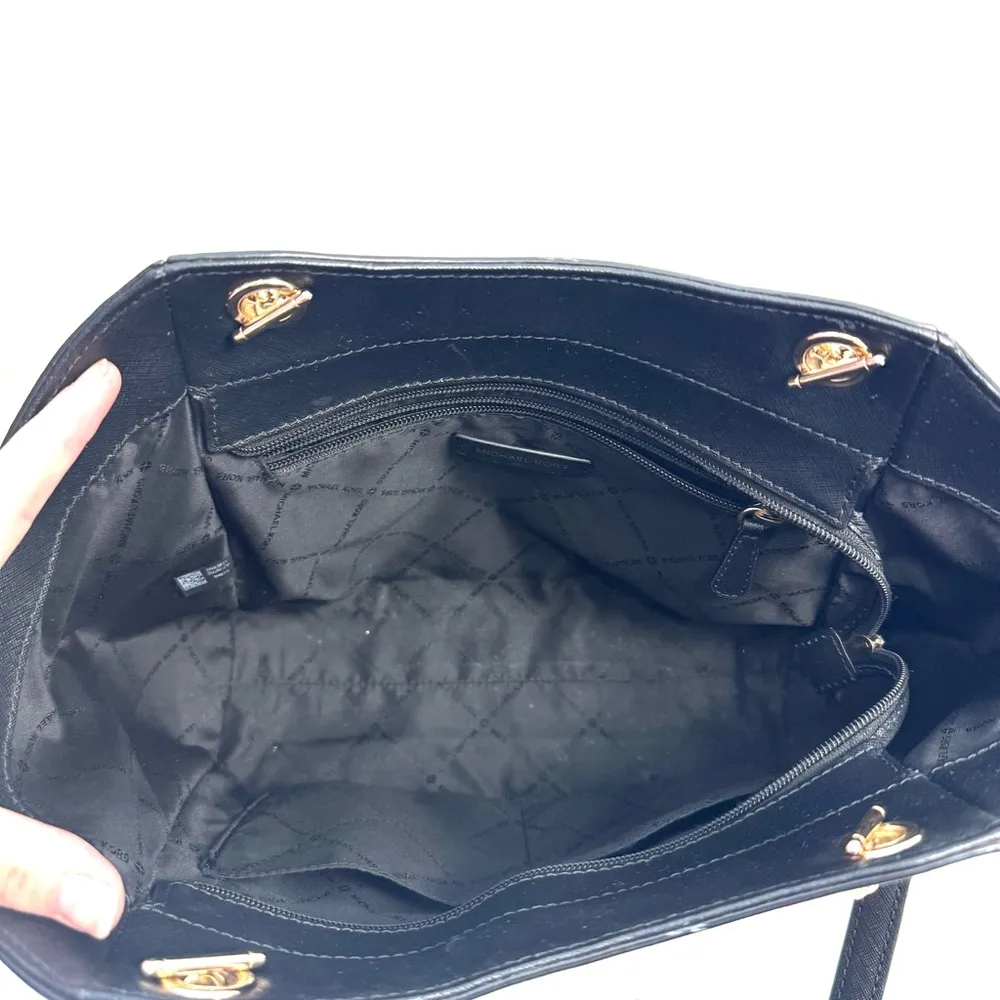 Michael Kors black Saffiano Leather Satchel Bag Shoulder Purse - Image 5