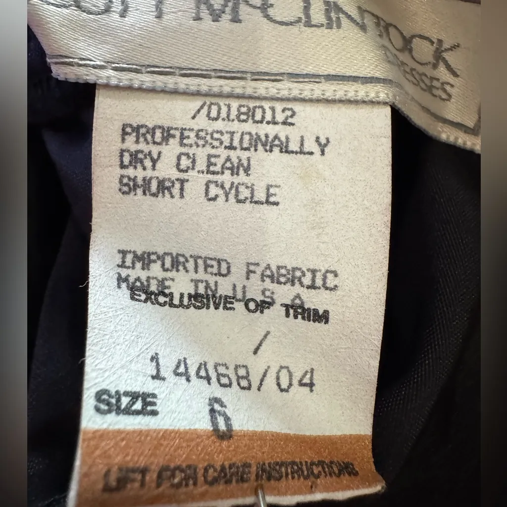 Vintage‎ Scott McClintock Black Velvet Blue Taffeta Tiered Party Dress Size 6 - Image 5