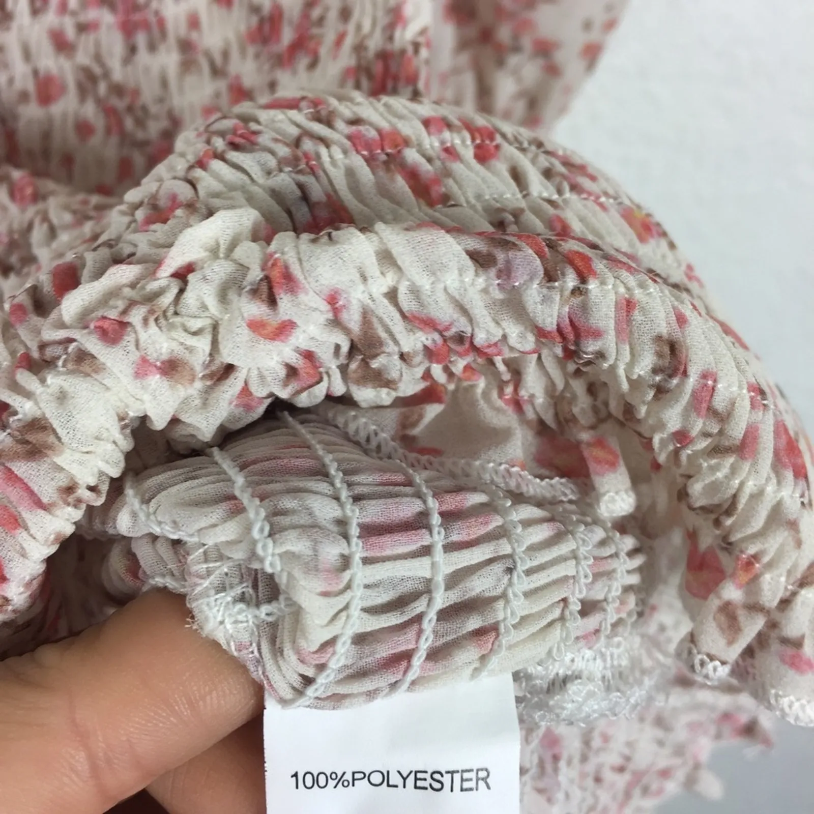 NWT Princess Polly Azure Floral Mini Dress Size 4 Ruched Long Puff Sleeve Girly - Image 7