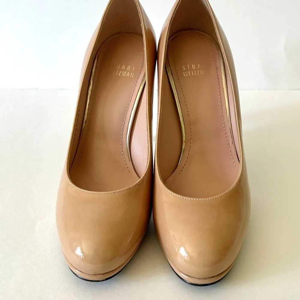 Stuart Weitzman Platswoon Nude Patent Leather Platform Stiletto Size 7 *NWOB* - Image 3