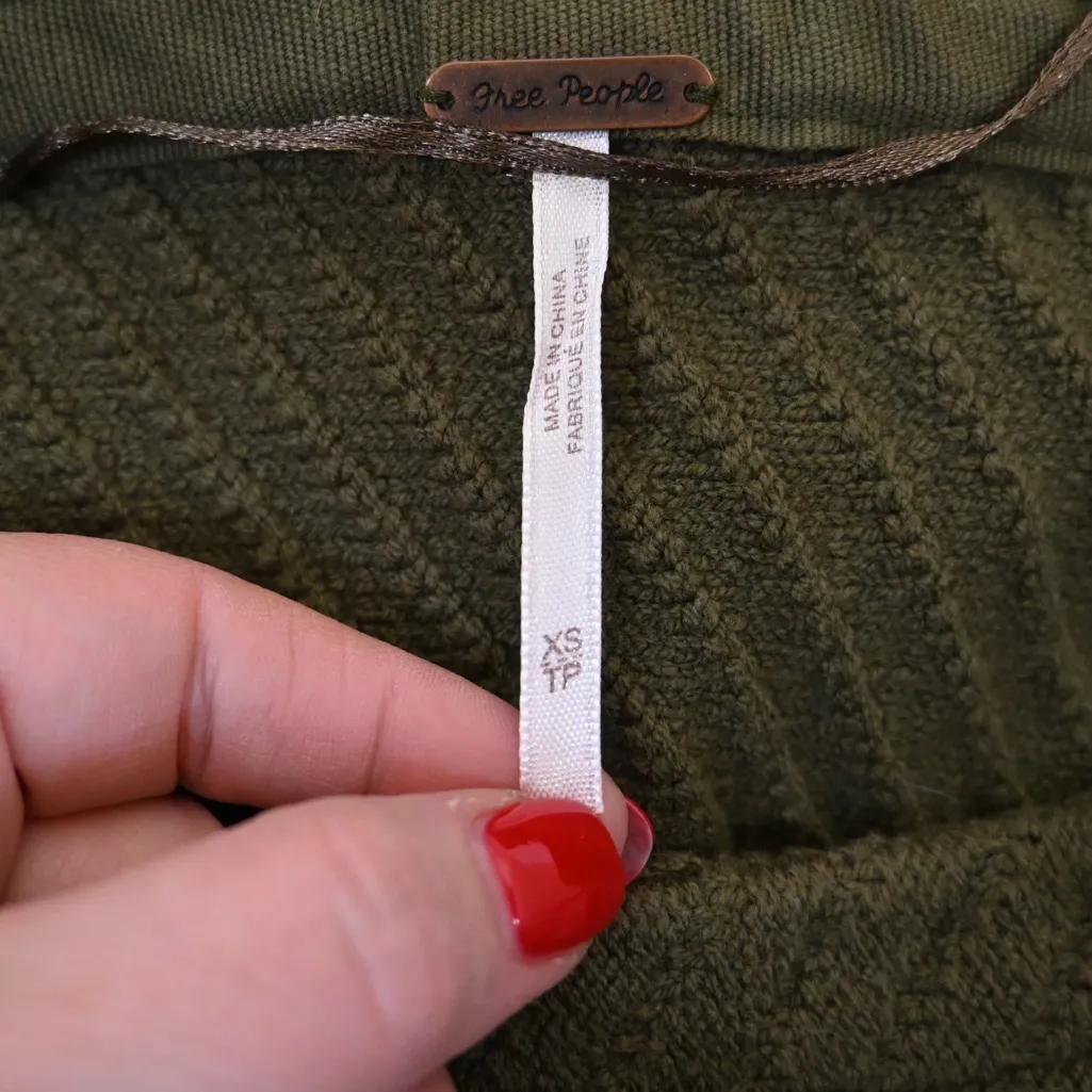 Free People Women's XS Oversized I Can't Wait Ribbed Cropped Sweater - Image 8