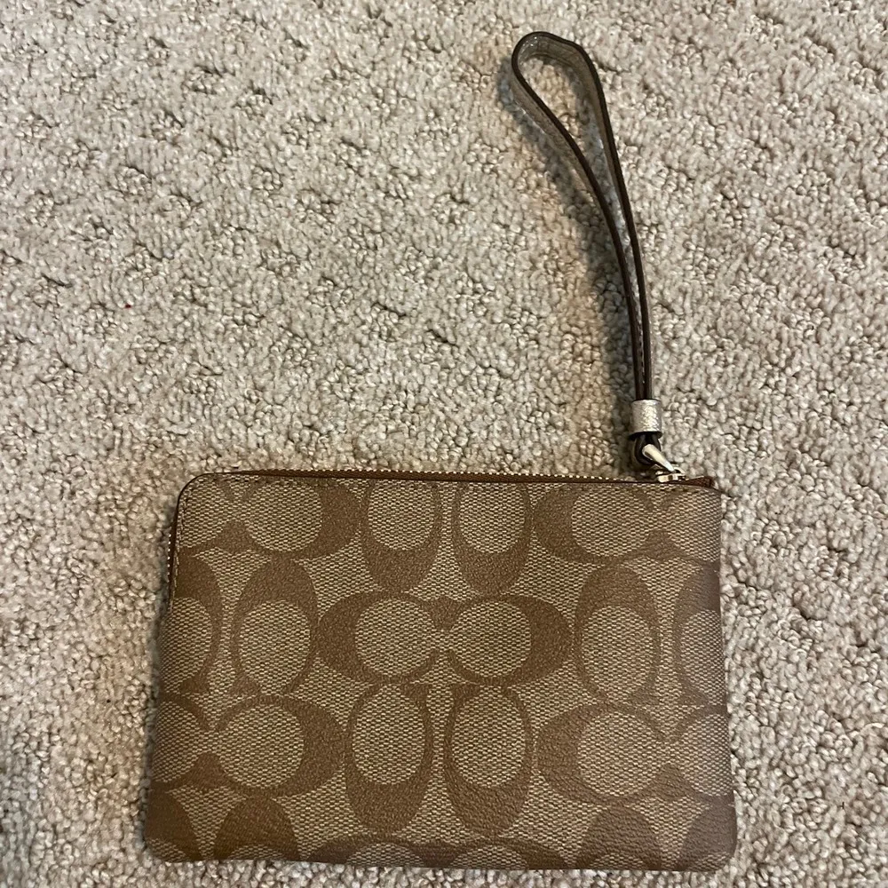 Coach  Brown Monogramed Zippered Wristlet - Image 2