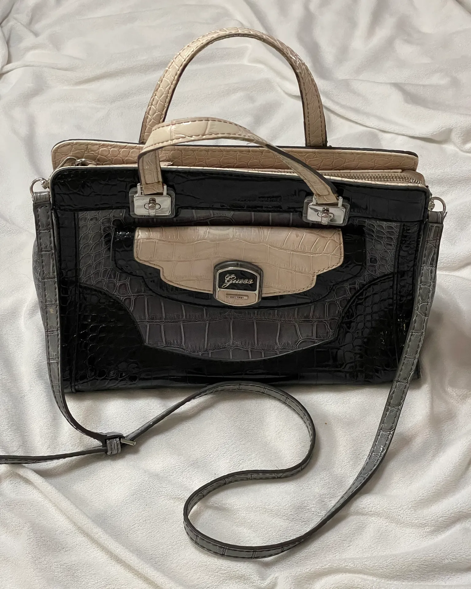 Guess Faux Croc Vintage Bag - Image 3