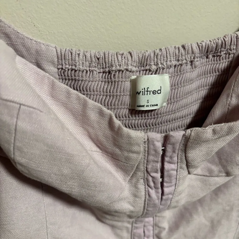 Aritzia Wilfred Muse Linen Corset Blouse Lilac Purple- Size Small - Image 8