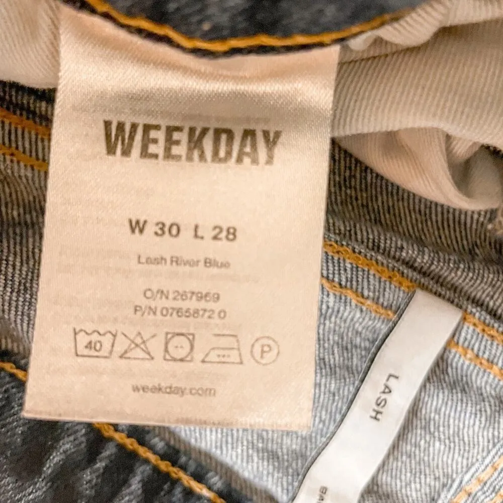 ASOS Weekday Lash Organic High Waist Straight Leg Cropped Jeans, GUC, Size 30 - Image 10