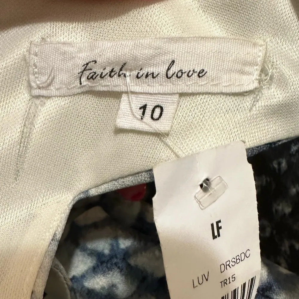 FAITH IN LOVE SWIFTY BODYCON BLUE SNAKESKIN PRINT RACERBACK SLEEVELESS DRESS 10 - Image 2