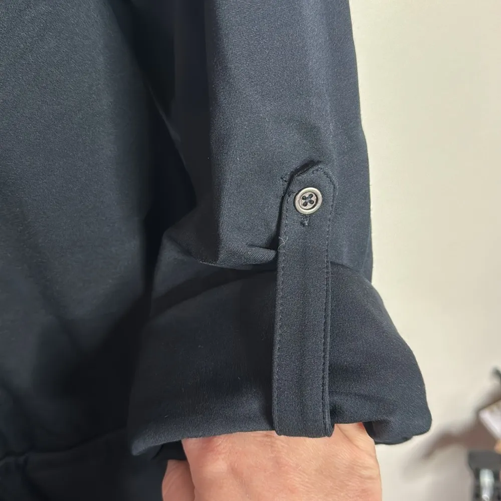 Soft Surroundings  Black Button Down Weekend Wide leg Jumpsuit Size M - Image 8