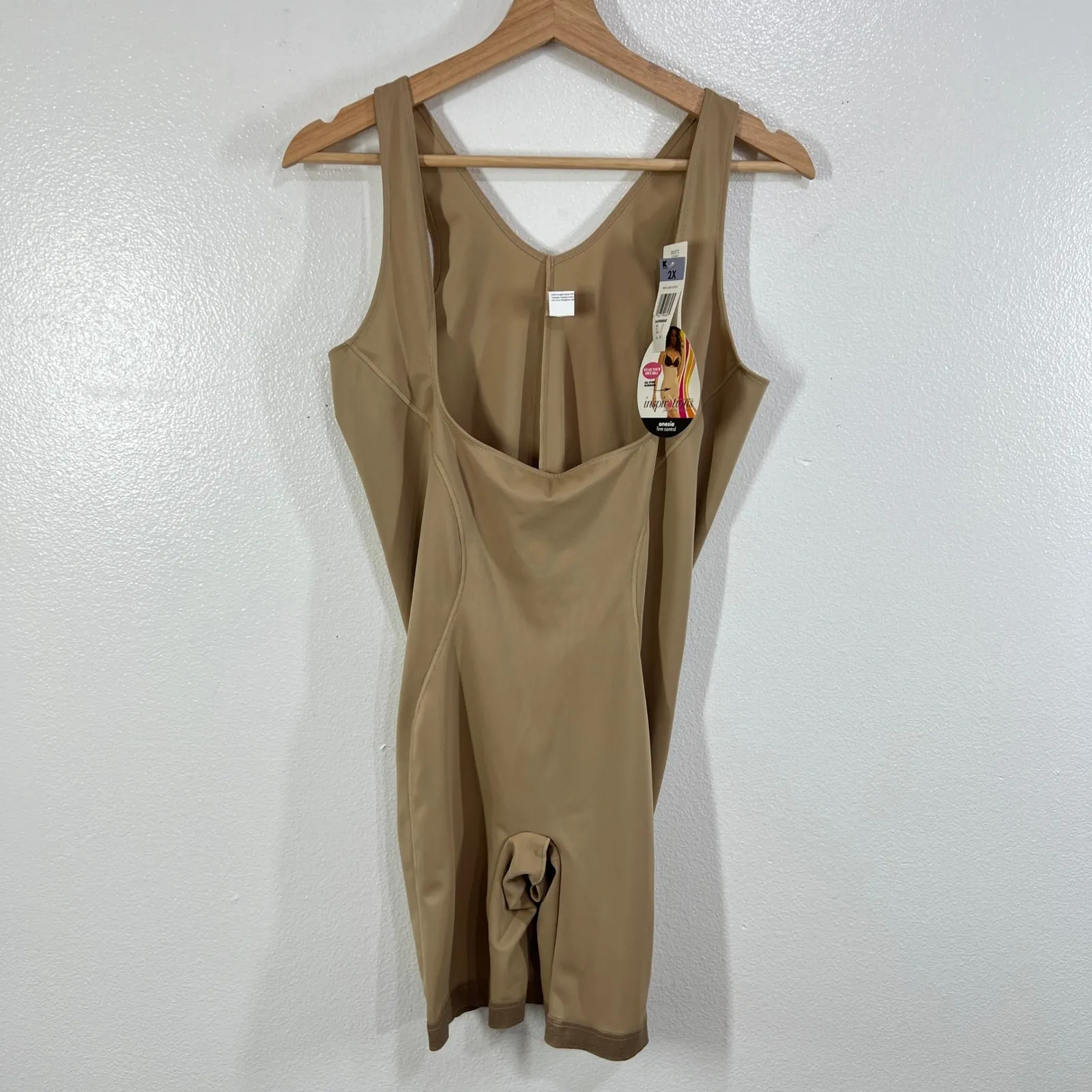 Inspirations Maidenform 2X Nude‎ Firm Control Shapewear Bodysuit Slimming Onesie Tan Size XXL - Image 3